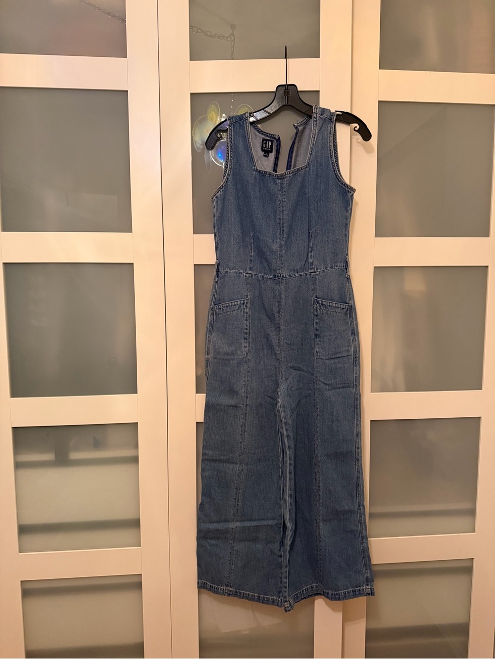GAP Sleeveless Denim Jumpsuit in Blue